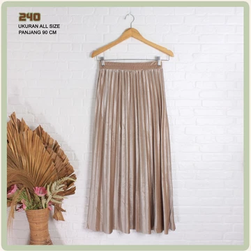 Rok Velvet Bludru Plisket Polos Shiny Premium Import 22 Warna 240