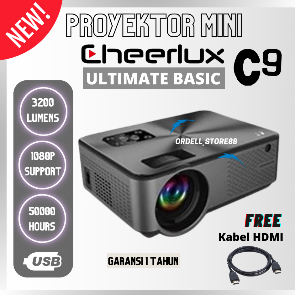 Jual PROYEKTOR CHEERLUX C9 Ultimate Basic 3200 Lumens 1080P | Proyektor ...