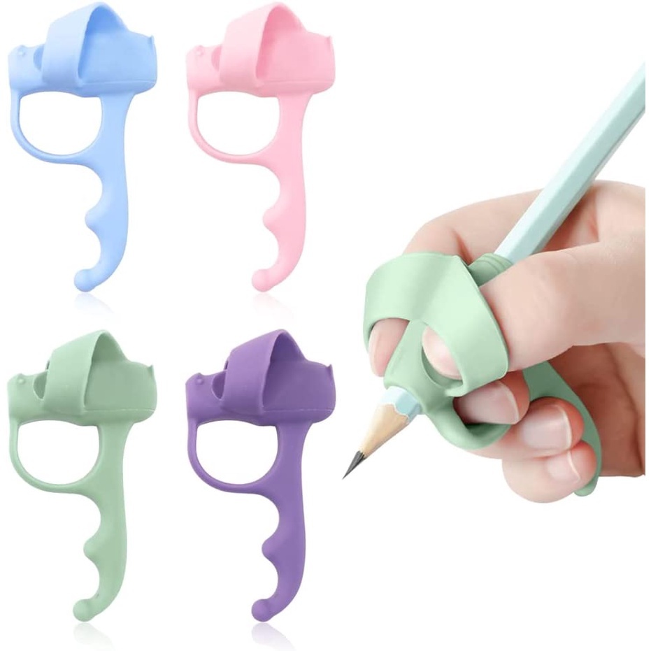 Jual 5Finger Pencil Handle Grips pen Holder Grip for Kids Hand writing ...