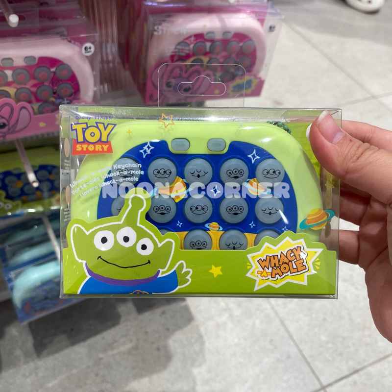 Miniso x Disney Pixar 🆕 Game Console Keychain Whack A Mole Disney Lotso  Aliens Stitch Angel Collections