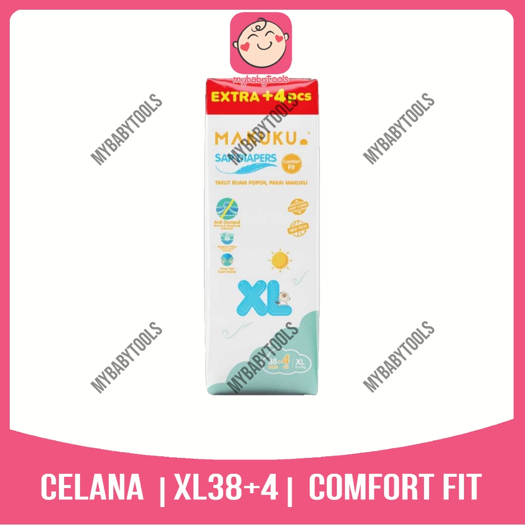 Jual MAKUKU SAP DIAPERS COMFORT FIT PANTS M42 L40 XL38 | Shopee Indonesia