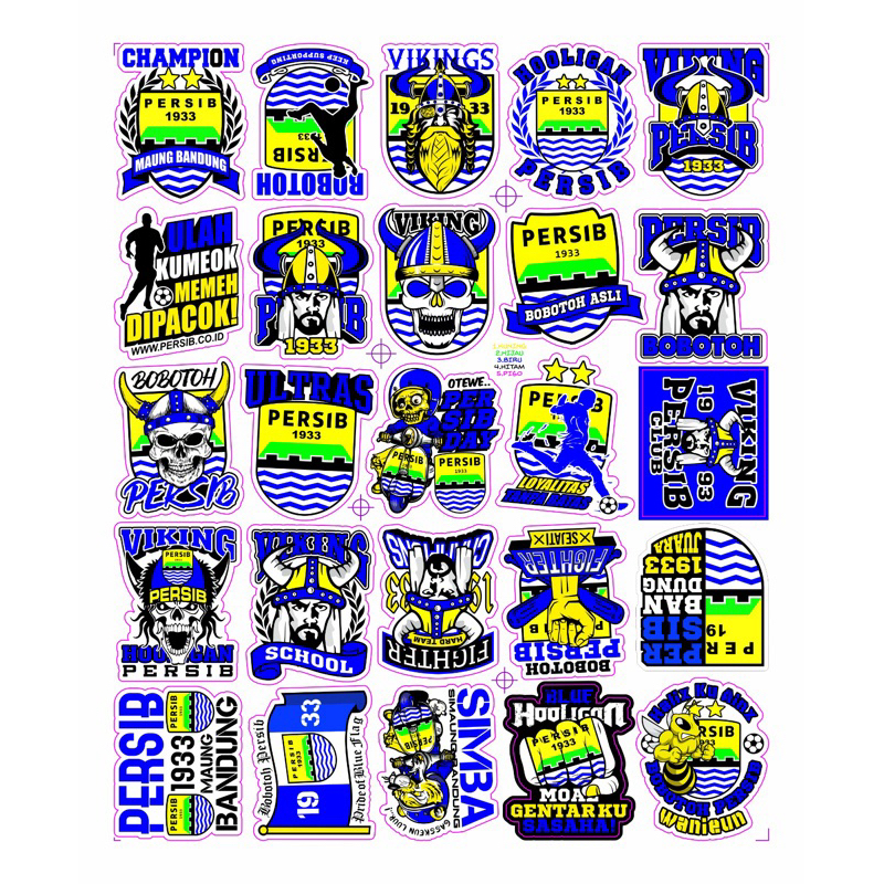 Jual 25 PCS STICKER PERSIB ANTI AIR | Shopee Indonesia