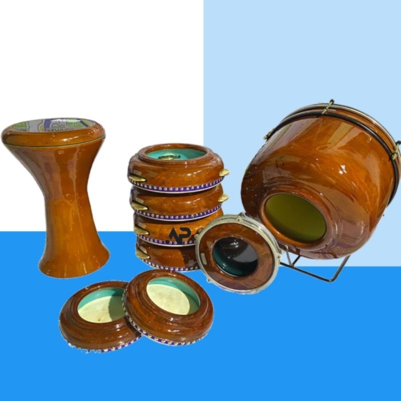 Jual 1 Set Hadroh Rebana Polos Full set - Hadroh polos Habib syech Bass ...