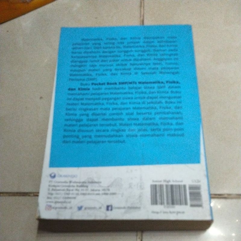 Jual POCKET BOOK SMP/MTS KELAS 7, 8, 9 Matematika, Fisika,Kimia TIM ...