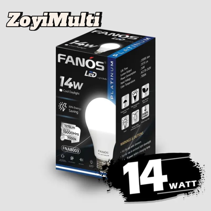 Jual LAMPU LED FANOS PLATINUM 14WAT CAHAYA PUTIH BERGARANSI 1 TAHUN ...