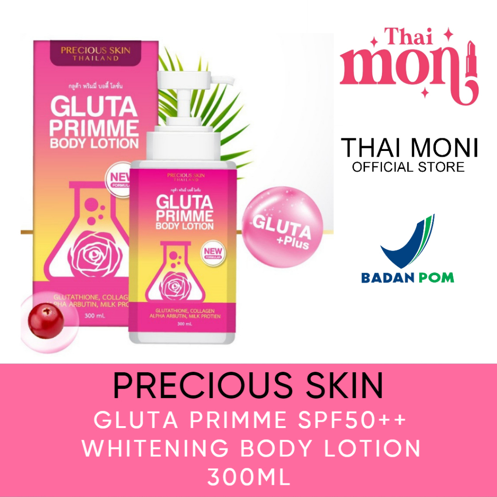 Lait Corporel GLUTA PRIMME Super Éclaircissant – Anti-imperfections, Taches Brunes – 300 Ml – Fabriqué En Thaïlande
