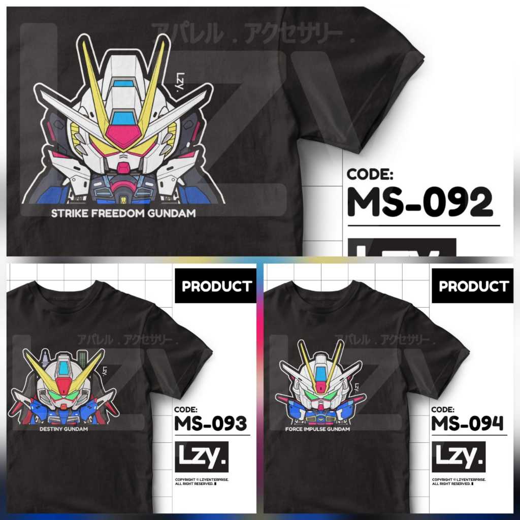 Jual [PRE-ORDER] KAOS STRIKE FREEDOM / DESTINY / IMPULSE GUNDAM by LZY ...