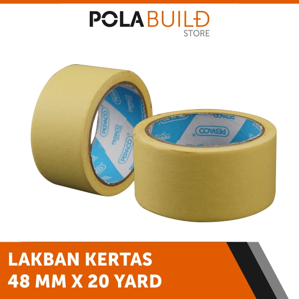 Jual Masking Tape PEPACO 48mm x 20 Yard Lakban Kertas Tebal 1 Roll ...