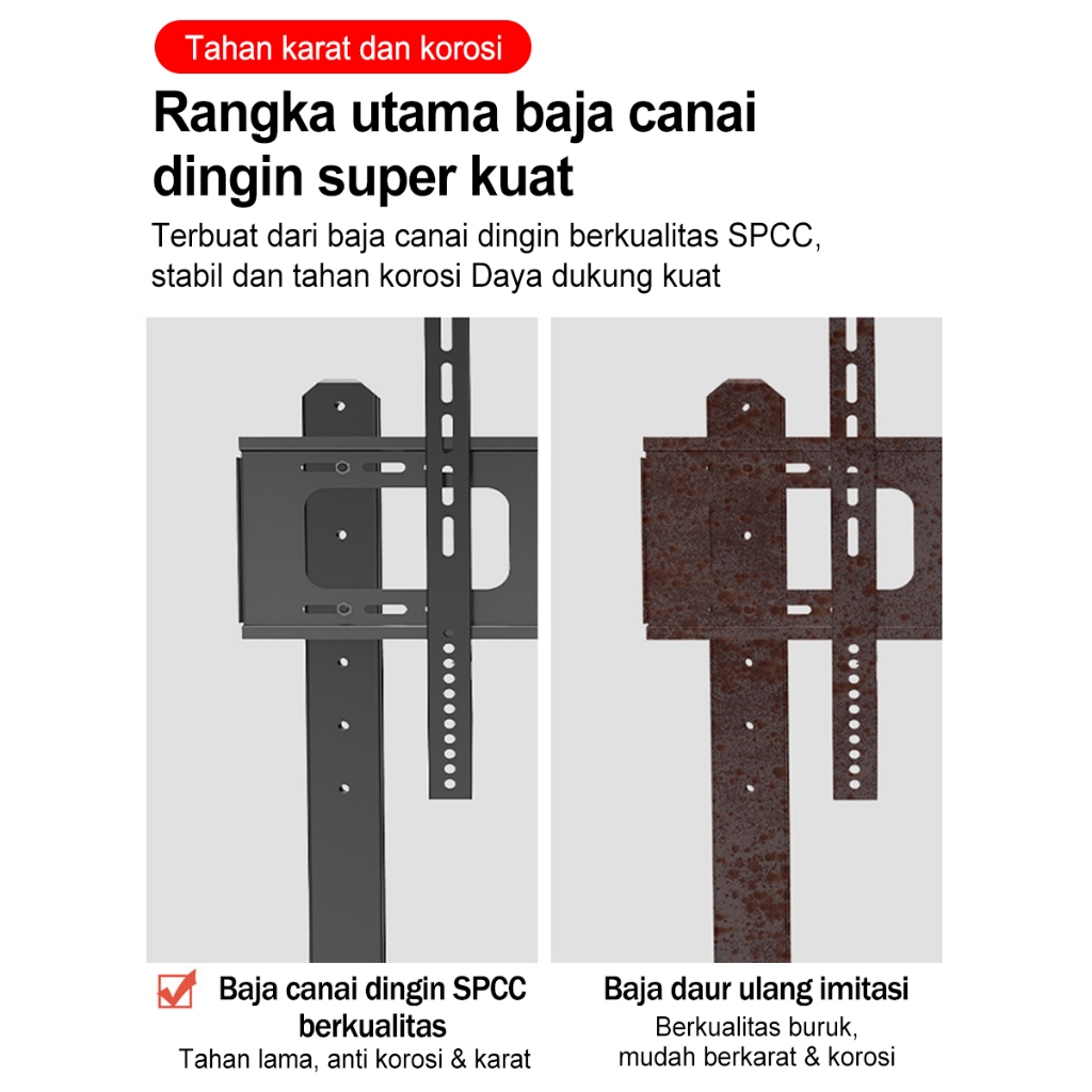 Jual Ready Stock Bracket Standing TV roda dorong LED TV 32- 85 Inci ...
