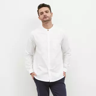 M231 Kemeja Pria Koko Shanghai Polos Soft Twill Panjang Putih 1971HK