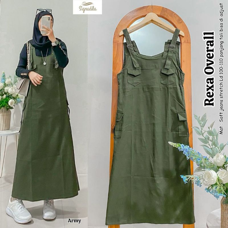 Jual jumpsuit overall rok twill combed stretch wanita | Shopee Indonesia