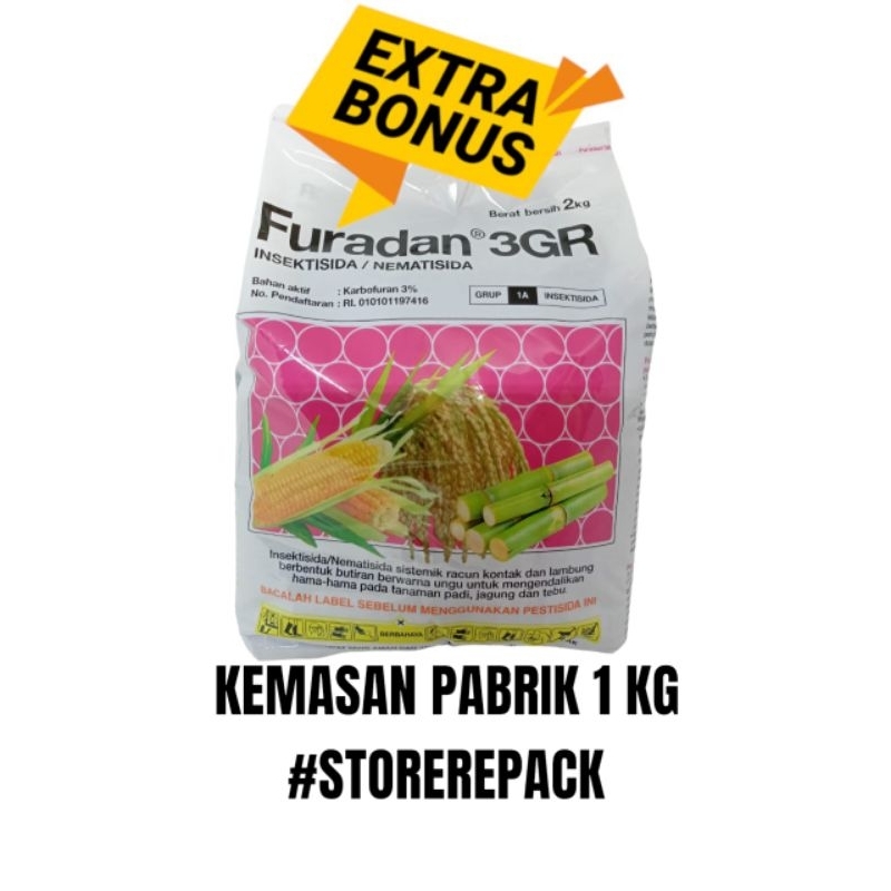Jual Insektisida / Nematisida Furadan 3 GR Kemasan PABRIK 1 KG ...