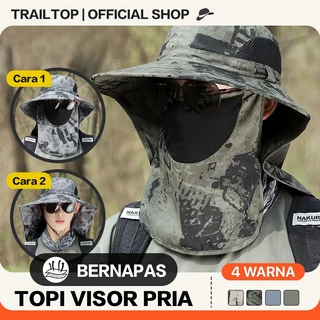 TrailTop Topi Gunung Topi Visor Lipat Pinggiran Lebar Anti UV Topi Mancing Bernapas