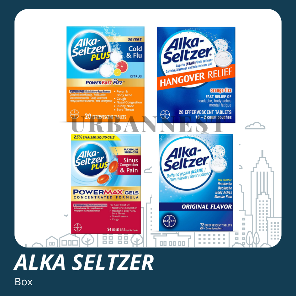 Jual Alka Seltzer Hangover Relief Plus Cold Flu Berat Demam batuk pilek ...