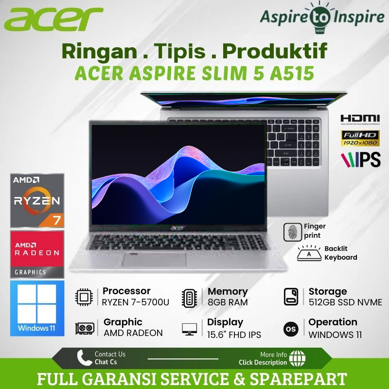 Schermo LED 15.6 Pollici Full HD IPS Per Acer Aspire 5 A515-45 &ndash; Sostituzione Pannello Compatibile