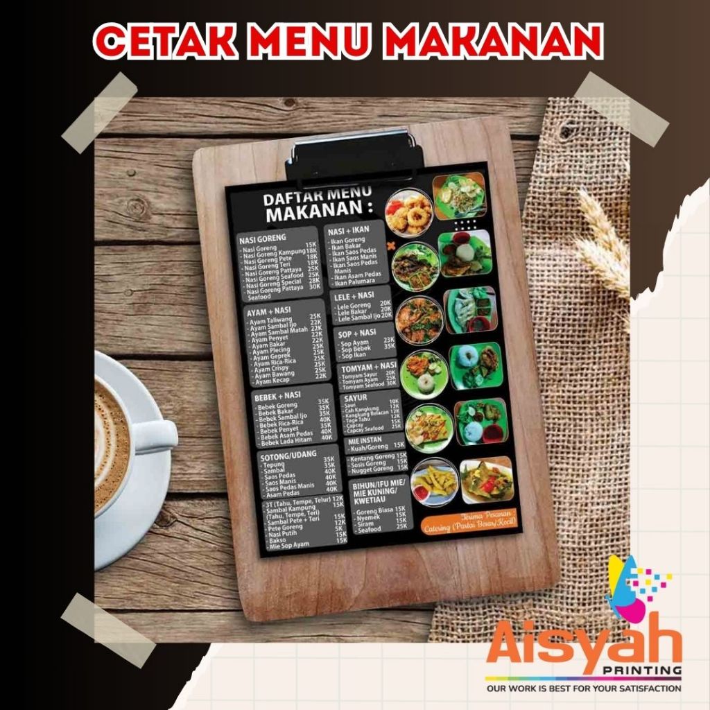 Jual CETAK MENU MAKANAN Print A3+ Plus untuk UMKM | Shopee Indonesia