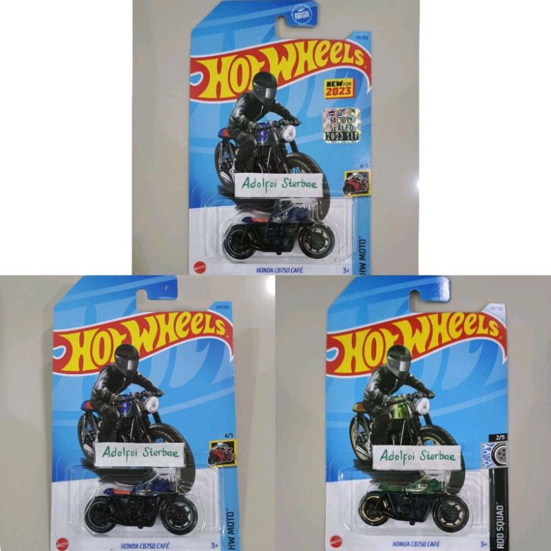 Lot of 2) 2025 Hot Wheels Honda CB750 Café Red #150 HW Moto 1/5 Free Ship