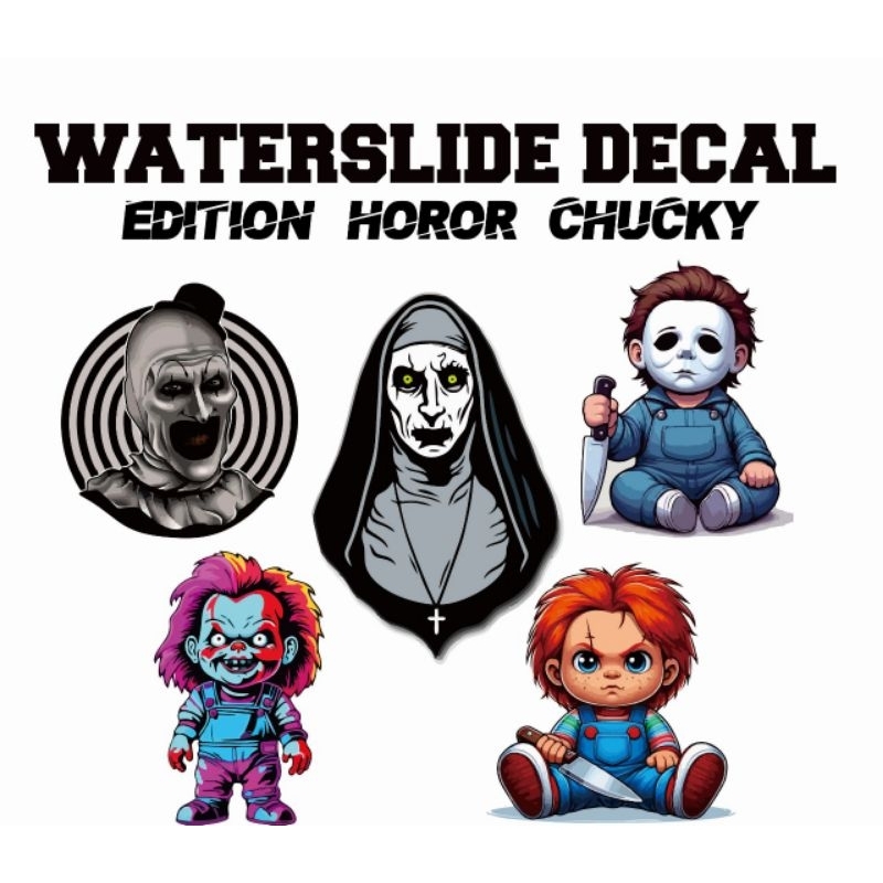 Jual Cetak waterslide decal motor racing helm edition horor chucky ...