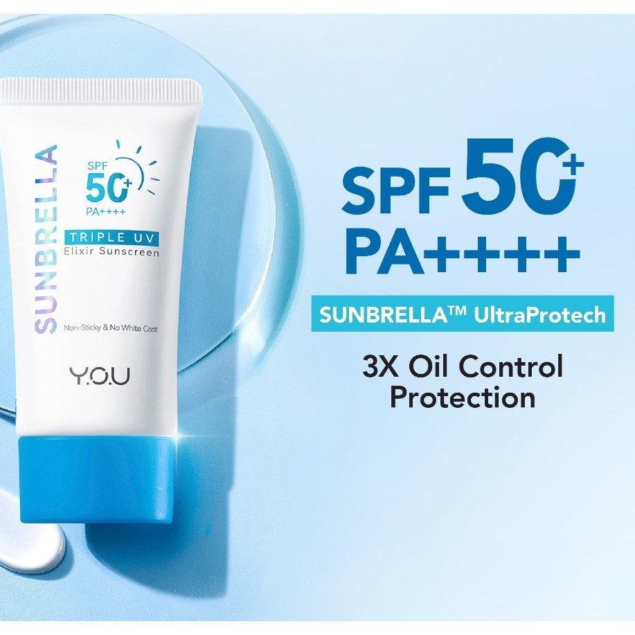 Jual YOU SUNBRELLA Triple UV Elixir Sunscreen Gel SPF 50+ PA++++ [UVA ...