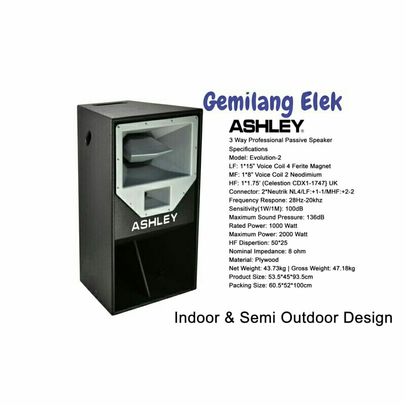 Jual Speaker Pasif ASHLEY Evolution 2 Original 3 Way | Shopee Indonesia