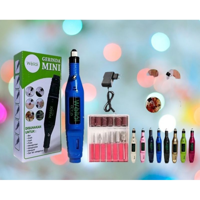 Jual Mini Bor weilai Electric Nail Drill Pen Menicure Pedicure Grinding ...