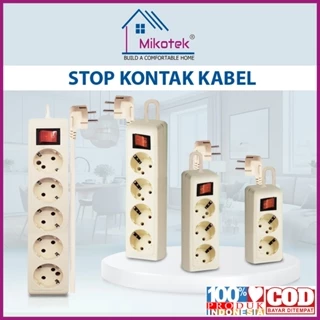 MIKOTEK Stop Kontak Kabel 2/3/4/5 Lubang Colokan Listrik 3M 5M