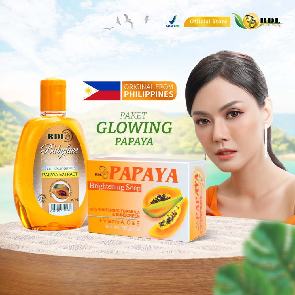 Jual Paket Glowing RDL Sabun Papaya 135 gr dan Facial Cleanser 150 ml ...