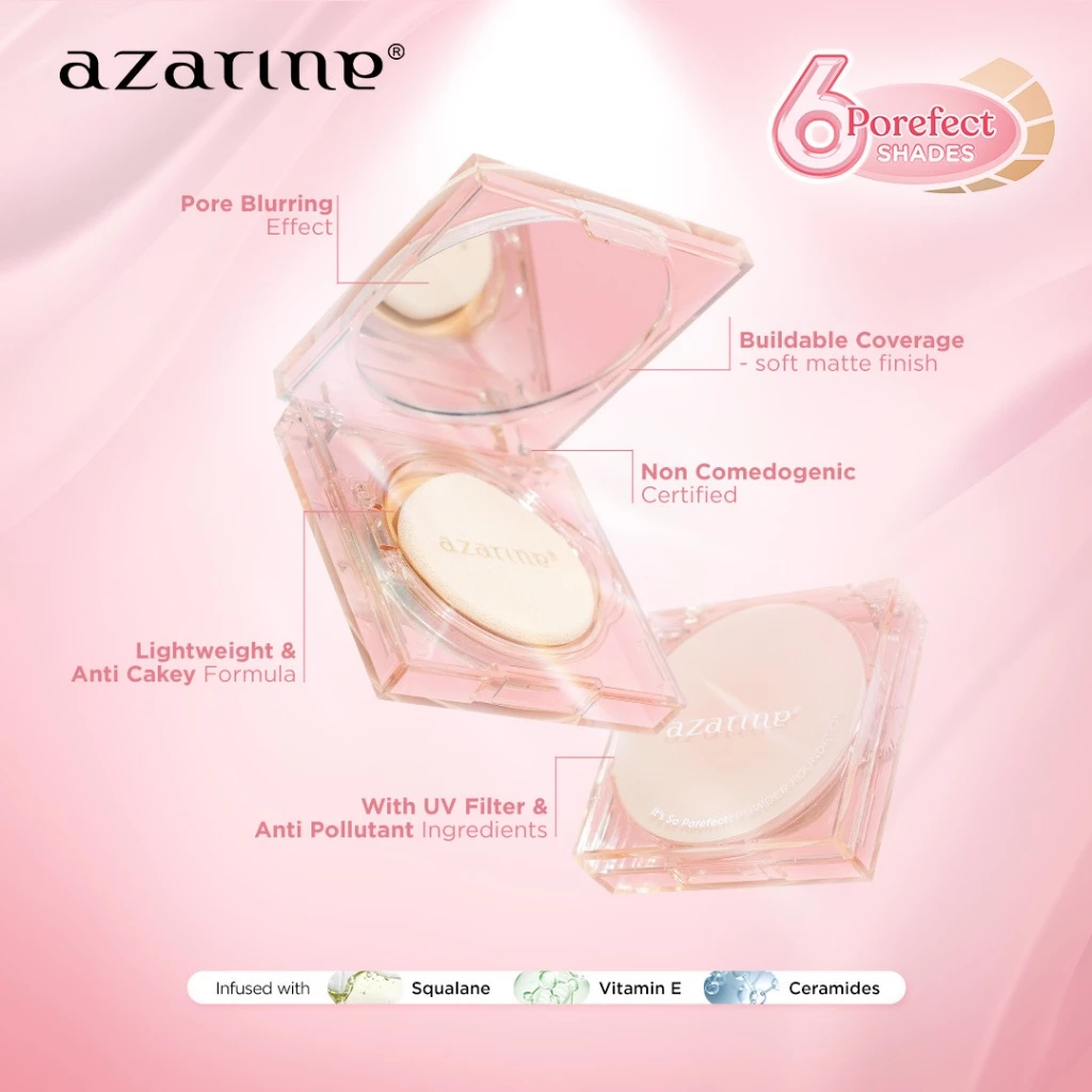 Powder Foundation 8gr Bedak Padat Two Way Cake dengan Coverage dan Efek Blurring Pori