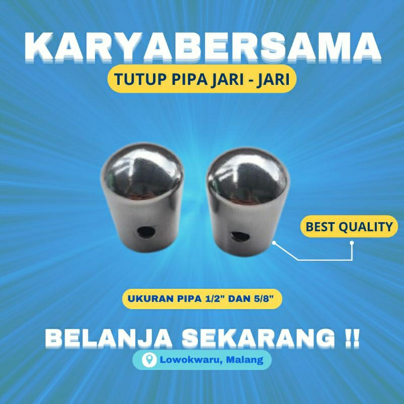 Jual TUTUP PIPA JARI JARI 1/2 & 5/8 SS 304 TIANG RAILING TANGGA ...