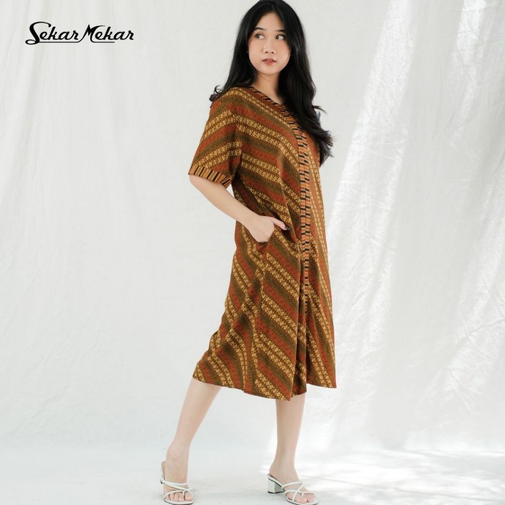 Jual Sekar Mekar Dress Daster Batik Wanita Fashionable Model 008 ...