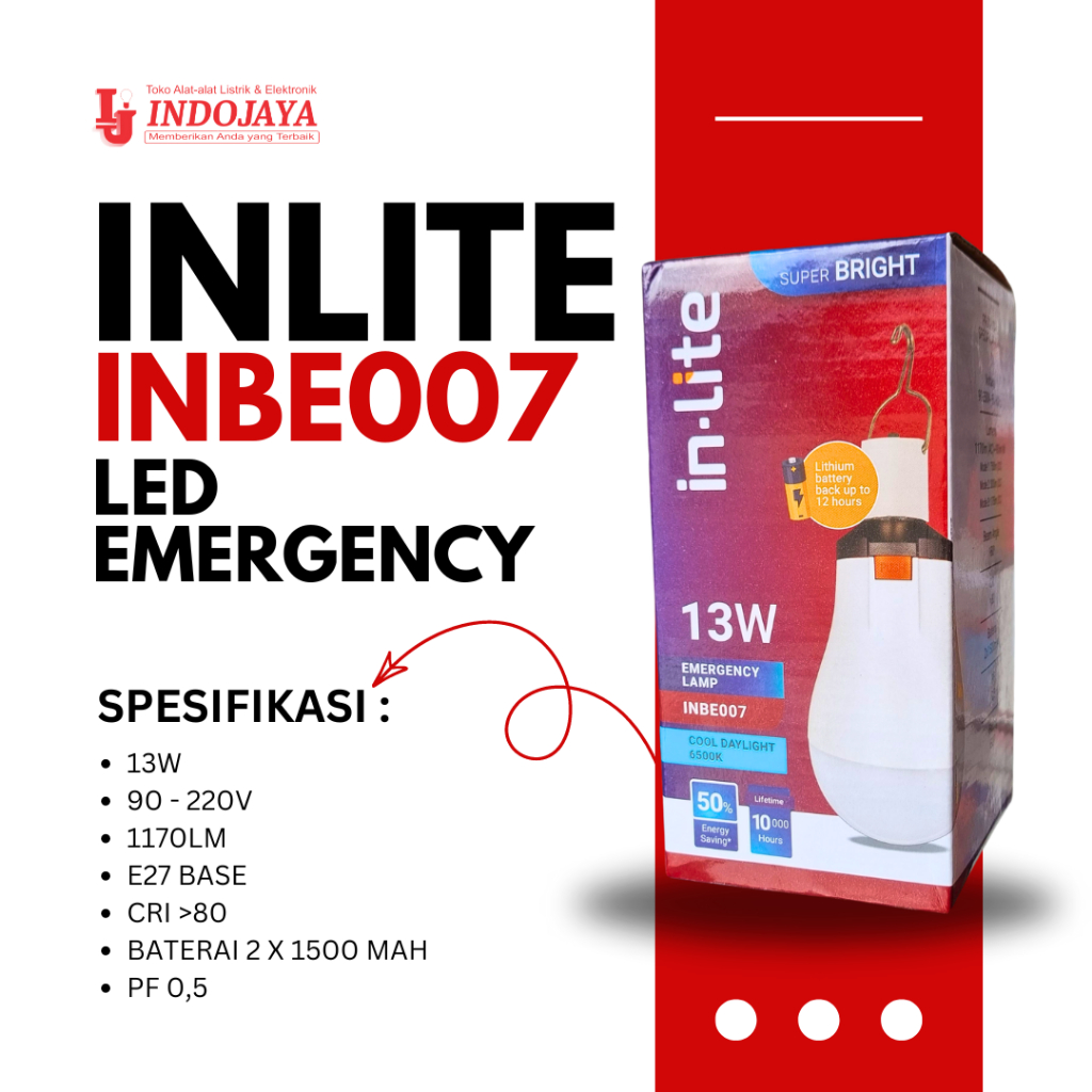 Jual INLITE LAMPU EMERGENCY LED + HANGER INBE007 | INLITE LAMPU ...