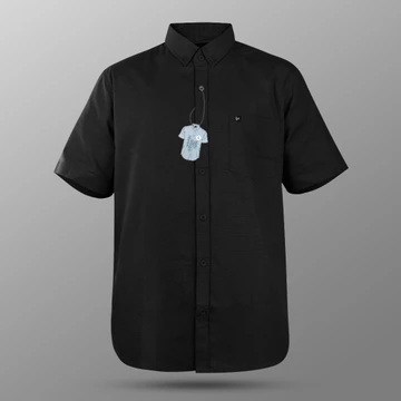 Kemeja Basic Polos Lengan Pendek Pria Dewasa Slimfit Katun Sigaret Premium By LM