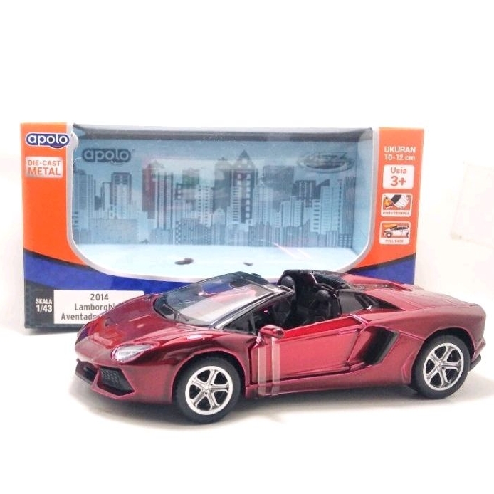 Jual Apolo msz Diecast Lamborghini Aventador Roadster Merah | Shopee ...