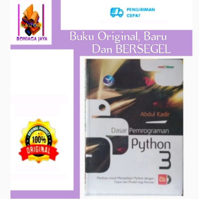 Jual {Original} Buku Dasar Pemrograman Python 3 + CD - Abdul Kadir ...
