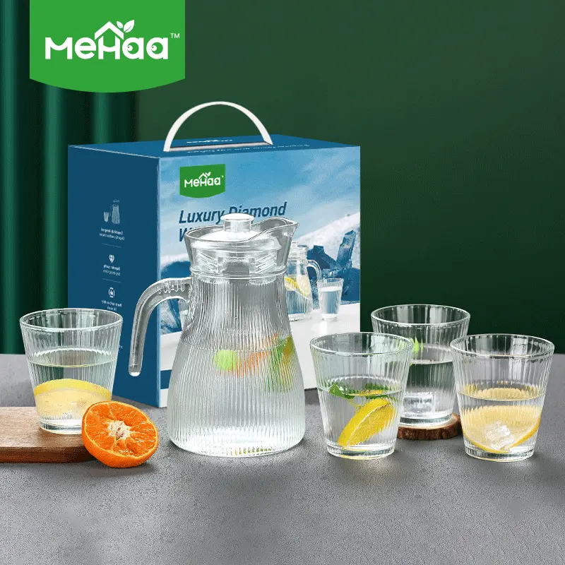 Jual Mehaa Set Ketel Air Dingin Kaca Drink Set Kaca 5 Buah Water Jug ...