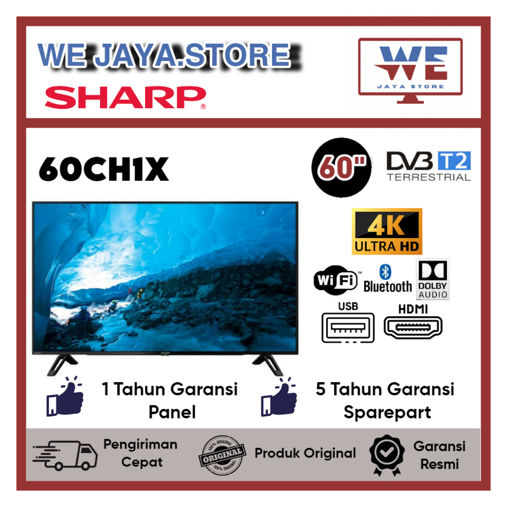 Jual TV LED Sharp 60CH1X LED Sharp 60 Inch Non Smart UHD4K TV Sharp ...