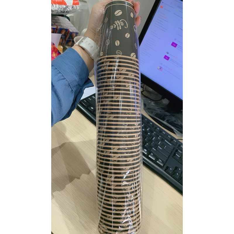 Jual PAPER CUP 8OZ CRAFT MOTIF / GELAS KERTAS KOPI TEH DLL | Shopee ...