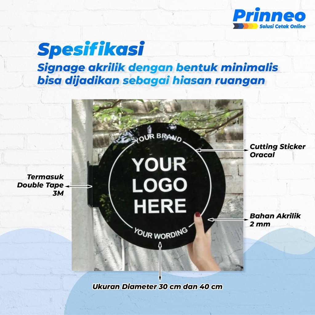 Jual SIGNAGE AKRILIK LONJONG BULAT DAN PERSEGI, REQUEST DESAIN DAN ...