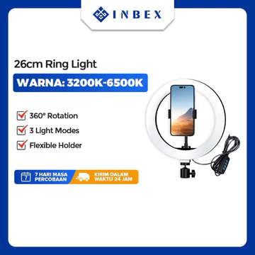INBEX Ring Light 26CM HP Holder Ringlight Makeup Muka Dimmable Ring Lamps Photo Studio Tools