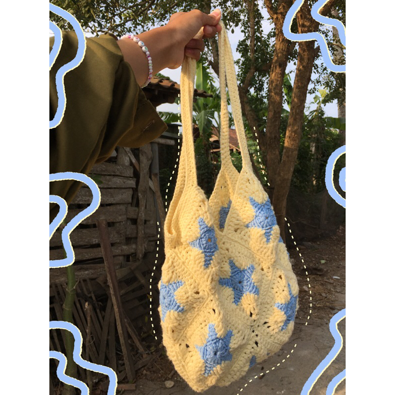 Jual GRANY STAR BAG|TAS RAJUT|TAS MURAH|TAS RAJUT MURAH | Shopee Indonesia