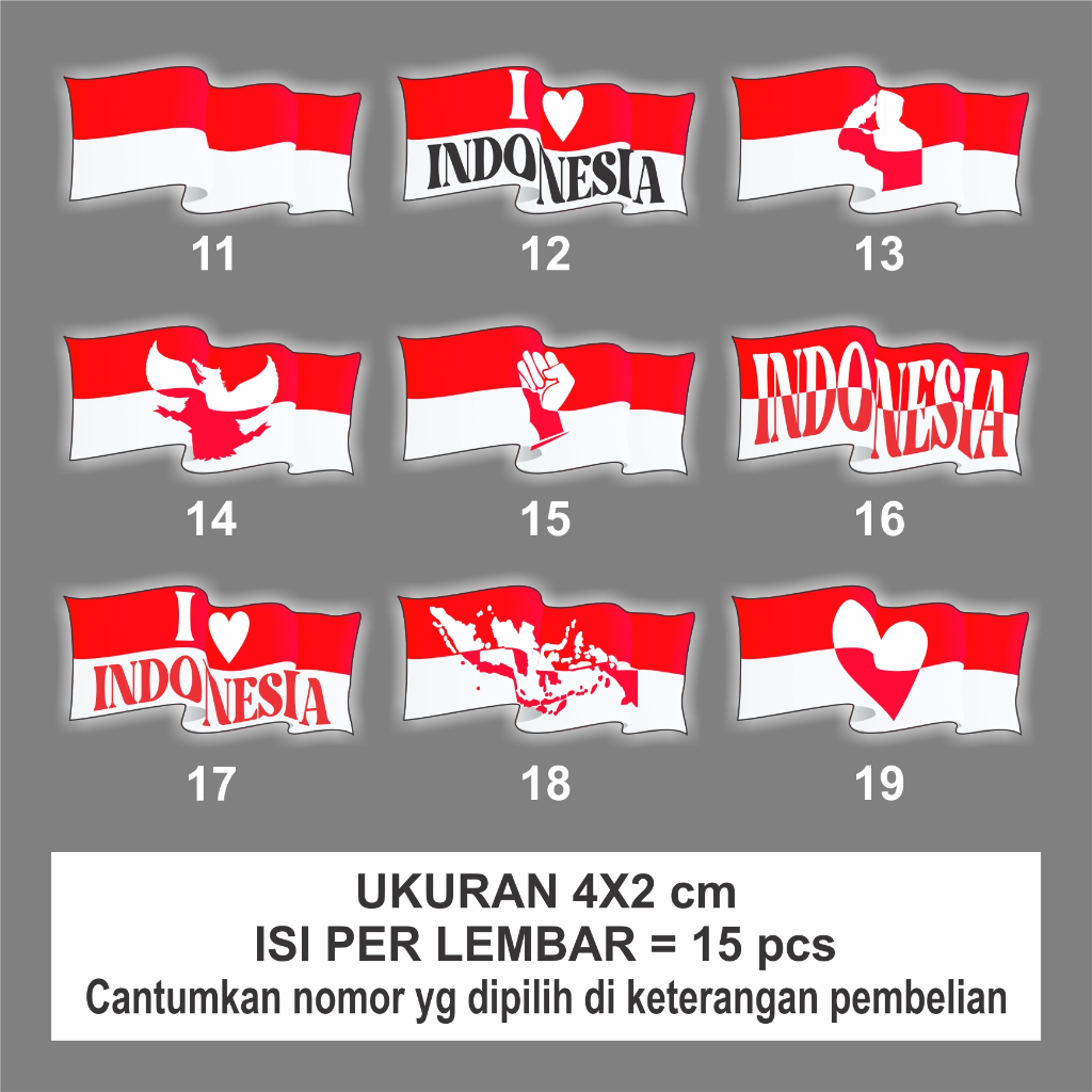 Jual Stiker Pipi Bendera / Sticker Merah Putih / Sticker Bendera Tempel ...