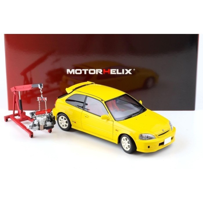 Honda Civic Type R EK9 Sunlight Yellow With Engine 1:18