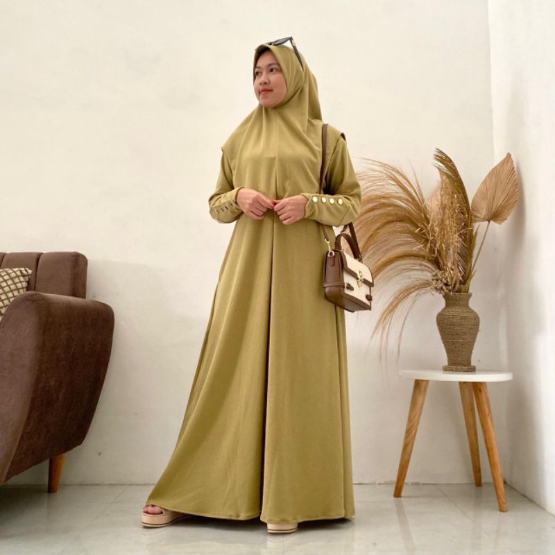 Jual Gamis Dress Wanita Set Hijab Syar'i Terbaru | Model Inara Kekinian ...