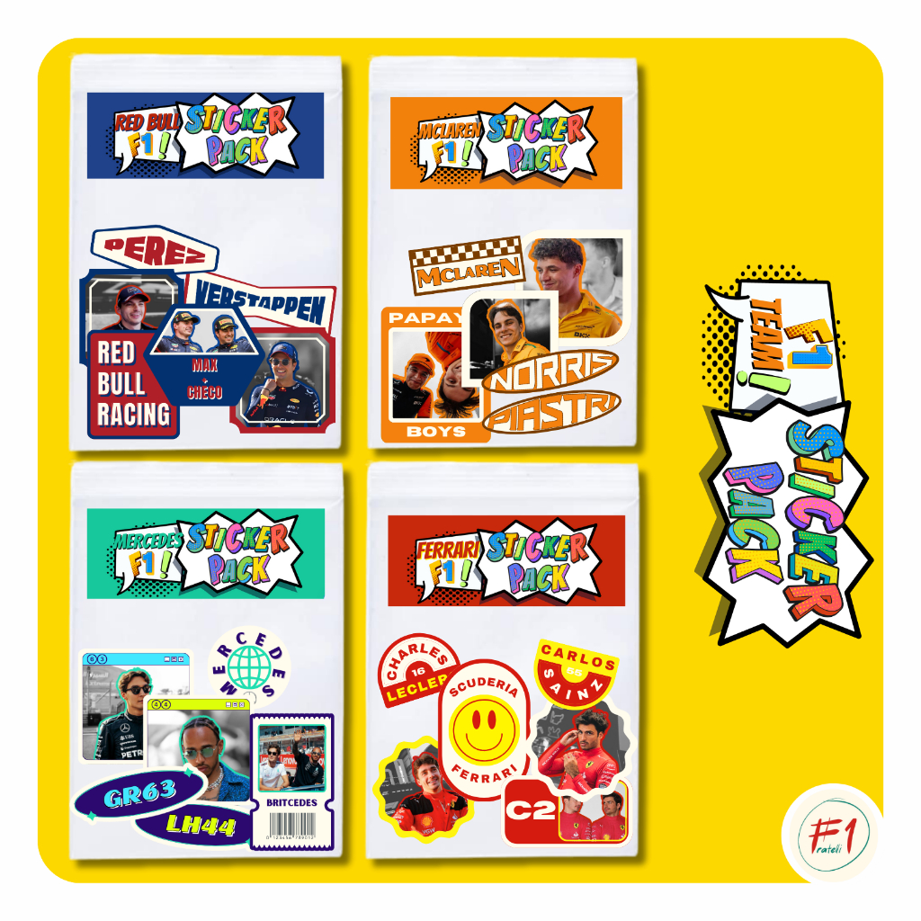 Jual F1 Team Sticker Pack | Stiker pack sheet F1 fanmade fan merch ...