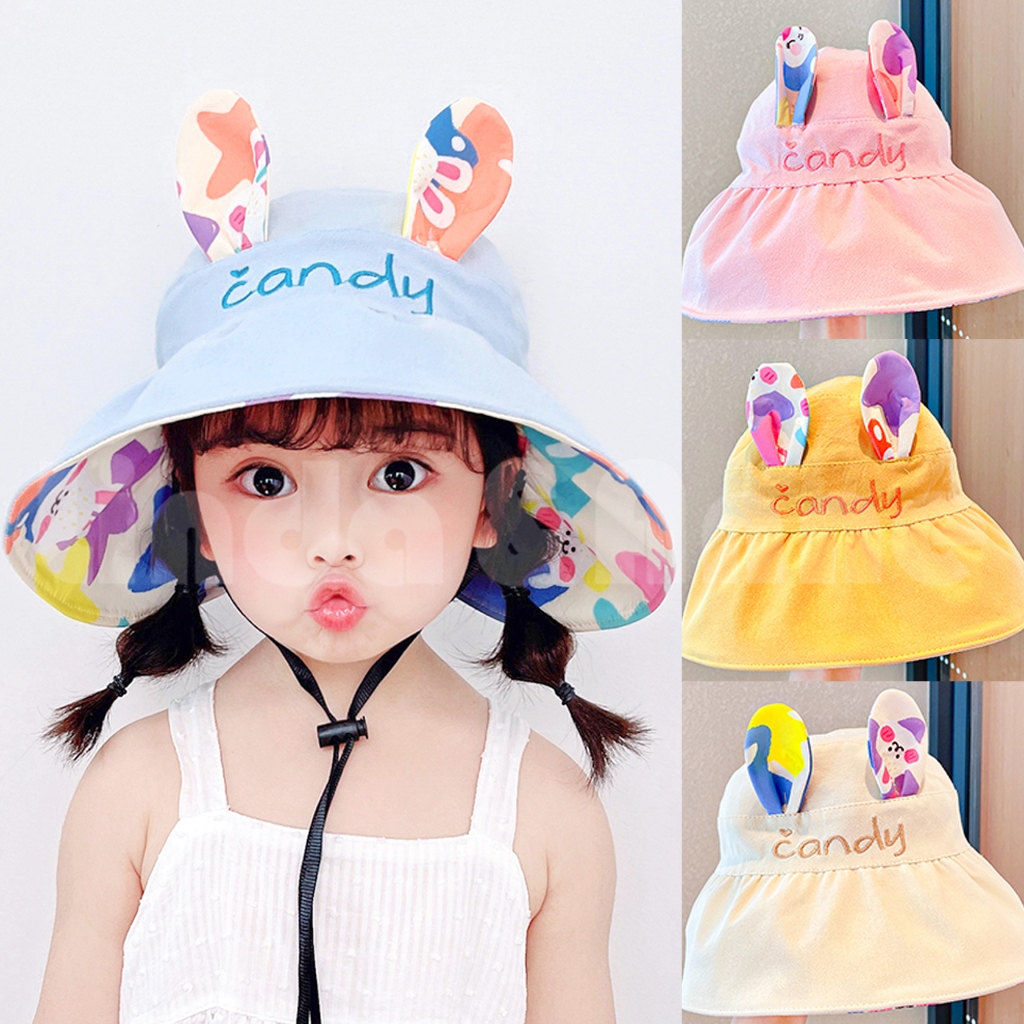 Jual L&A - Topi Visor Anak Candy Reversible Karakter Telinga Kelinci ...