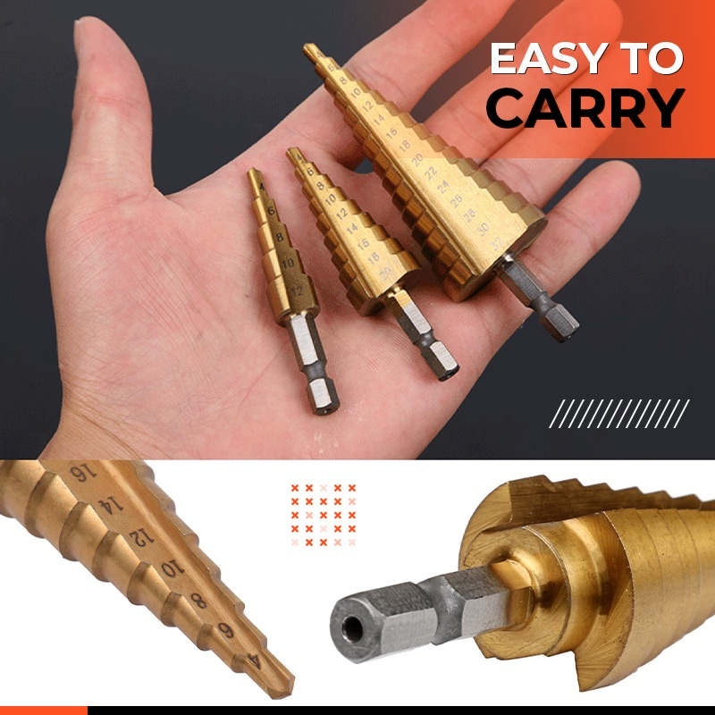 Jual 6pcs Mata Bor Pagoda Set HSS 4 12 20 32 Hex Shank Straight Groove ...
