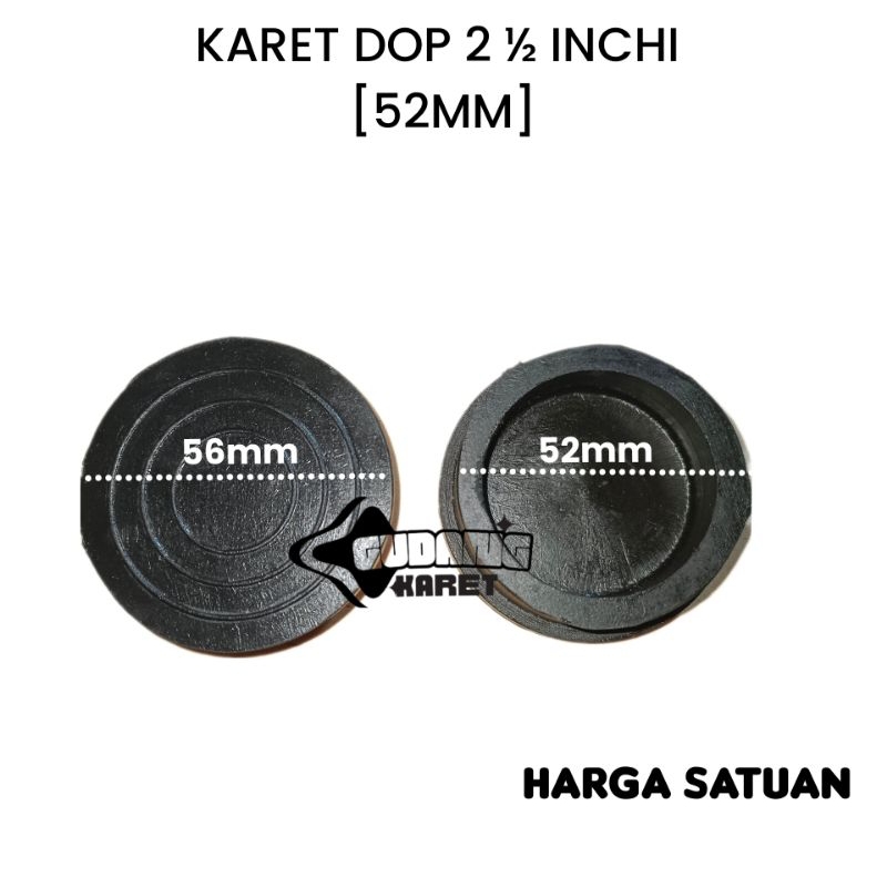 Jual Karet Dop 2½ inchi lubang 52mm / Katet tutup Besi Pipa / Karet ...