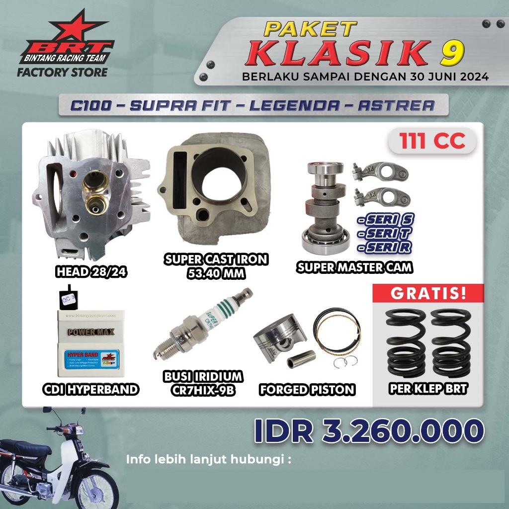 Jual PAKET KLASIK 9 C100/SUPRAFIT/LEGENDA/ASTREA BRT - HEAD ALBRONZE ...