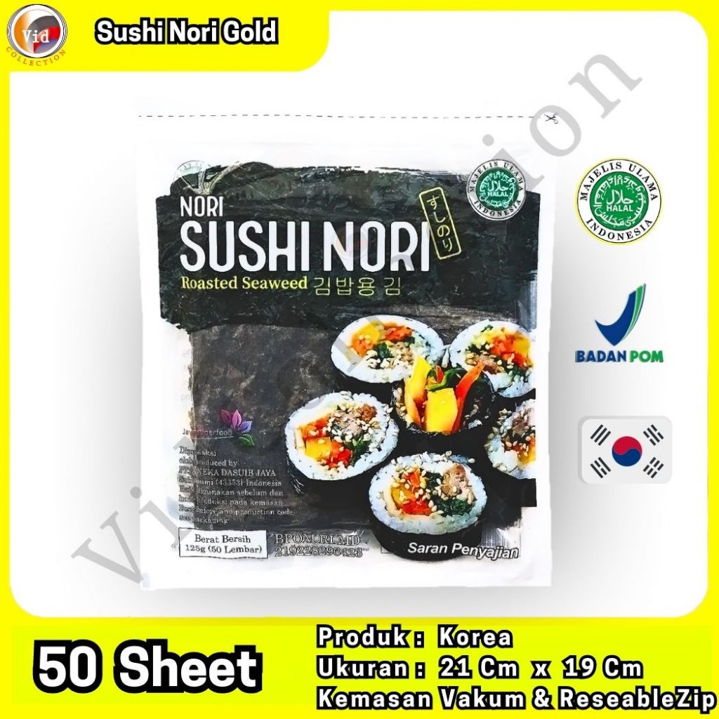 Jual Sushi Nori Seaweed Rumput Laut Panggang 50 lembar Java Manjun ...