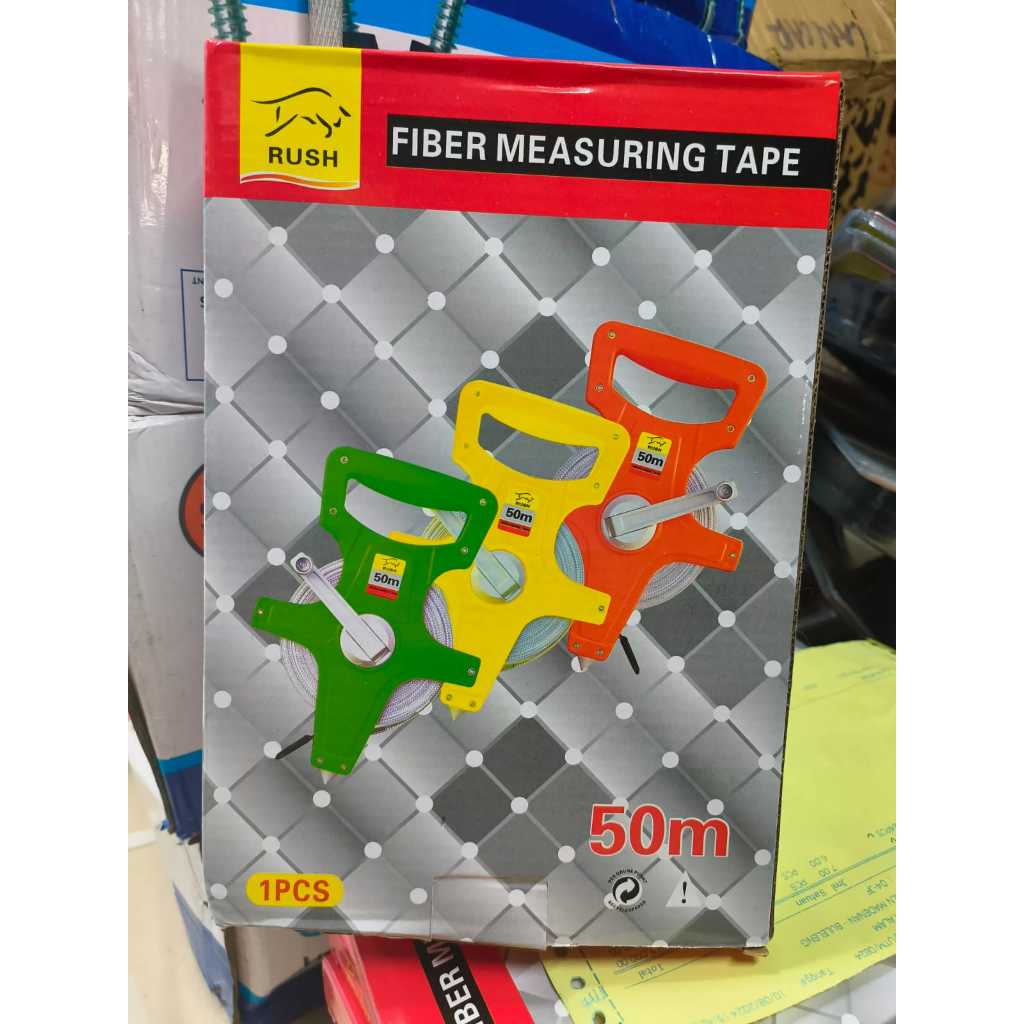 Jual Meteran Fiber 50M Rush / Meteran Roll / Fiber Measuring Roll Tape ...